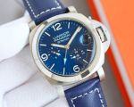 Panerai Luminor BiTempo GMT 44*13mm Seagull Movement Blue Leather/Rubber Band Watch